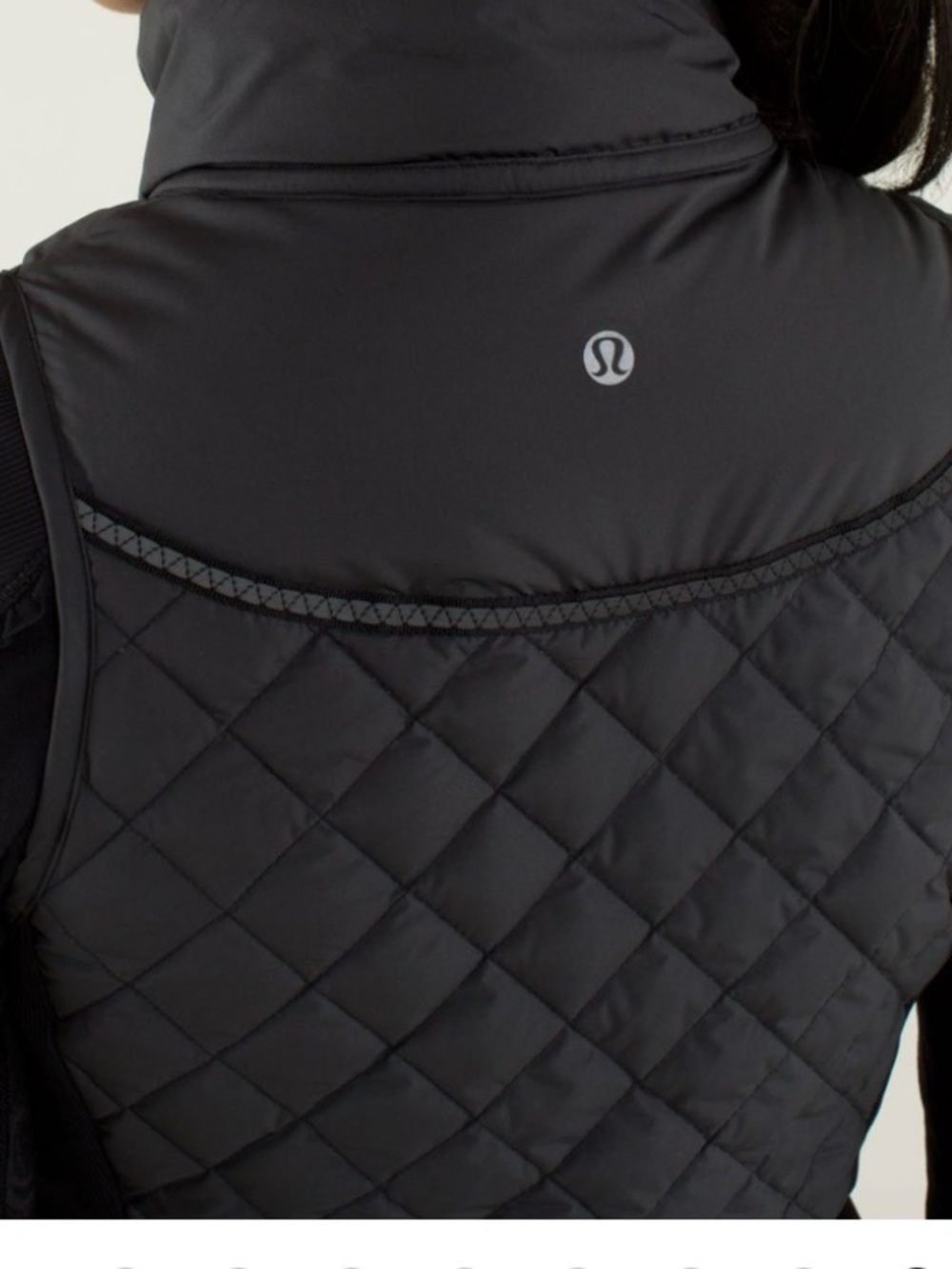 Lululemon Fluff Off Down Vest Black Size 4 Quilted Running Puffer Full Zip